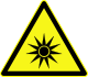 Warning for optical radiation, symbol D-W009 according to German standard DIN 4844-2